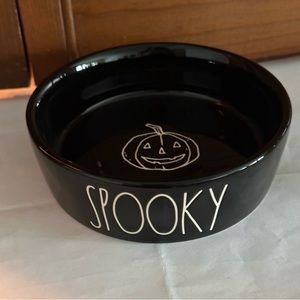 Rae Dunn Halloween SPOOKY Pumpkin Ceramic Small Pet Bowl BRAND NEW!!